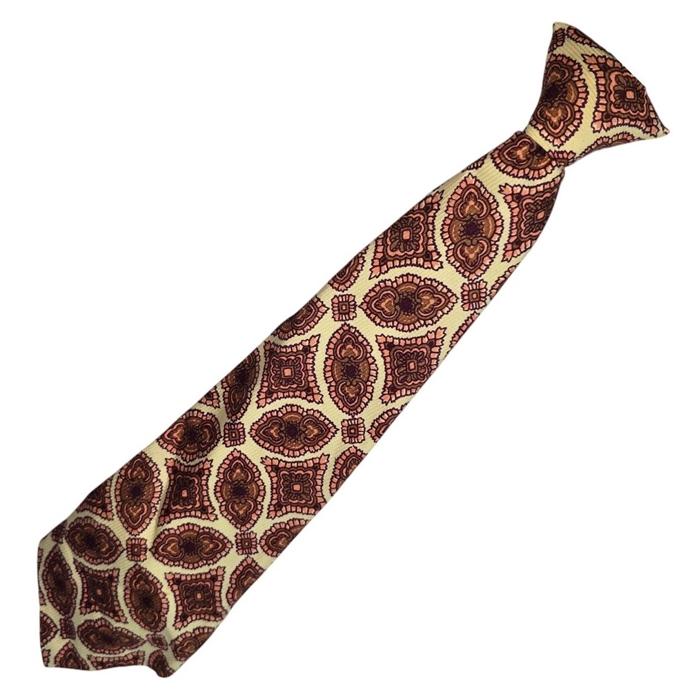 Vintage Cream Peach Brown Colored Snap ClipOn Tie Snapper‎
